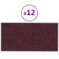 vidaXL Paneles de pared 12 uds tela morado 30x15 cm 0,54 m²