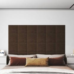 vidaXL Paneles de pared 12 uds tela marrón 30x30 cm 1,08 m²