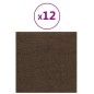 vidaXL Paneles de pared 12 uds tela marrón 30x30 cm 1,08 m²
