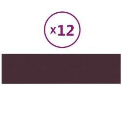 vidaXL Paneles de pared 12 uds tela morado 60x15 cm 1,08 m²