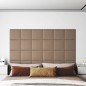 vidaXL Paneles pared 12 uds cuero sintético capuchino 30x30 cm 1,08 m² vidaXL Paneles pared 12 uds cuero sintético capuchino 30x30 cm 1,08 m²
