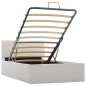 vidaXL Cama canapé hidráulica cuero sintético blanco 90x200 cm vidaXL Cama canapé hidráulica cuero sintético blanco 90x200 cm