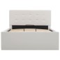 vidaXL Cama canapé hidráulica cuero sintético blanco 90x200 cm vidaXL Cama canapé hidráulica cuero sintético blanco 90x200 cm