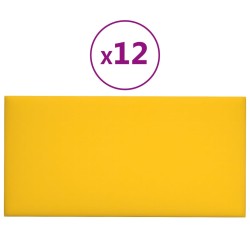vidaXL Paneles de pared 12 uds terciopelo amarillo 60x30 cm 2,16 m²