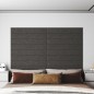 vidaXL Paneles de pared 12 uds tela gris oscuro 90x15 cm 1,62 m² vidaXL Paneles de pared 12 uds tela gris oscuro 90x15 cm 1,62 m²