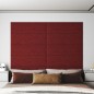 vidaXL Paneles de pared 12 uds tela rojo tinto 90x30 cm 3,24 m² vidaXL Paneles de pared 12 uds tela rojo tinto 90x30 cm 3,24 m²