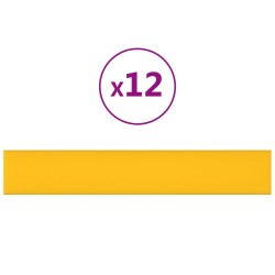 vidaXL Paneles de pared 12 uds terciopelo amarillo 90x15 cm 1,62 m²