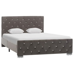 vidaXL Estructura de cama de tela gris 120x200 cm
