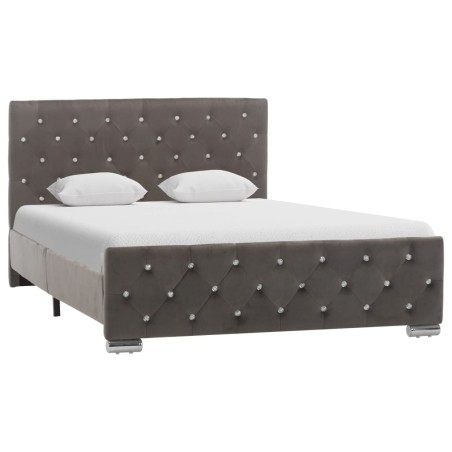 vidaXL Estructura de cama de tela gris 120x200 cm