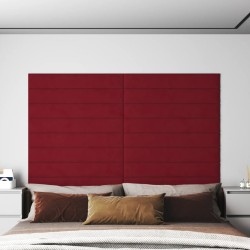 vidaXL Paneles de pared 12 uds terciopelo rojo tinto 90x15 cm 1,62 m²
