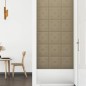 vidaXL Paneles pared 12 uds cuero sintético capuchino 30x30 cm 1,08 m²