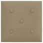 vidaXL Paneles pared 12 uds cuero sintético capuchino 30x30 cm 1,08 m²
