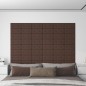 vidaXL Paneles de pared 12 uds cuero sintético marrón 30x15 cm 0,54 m²