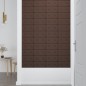 vidaXL Paneles de pared 12 uds cuero sintético marrón 30x15 cm 0,54 m²