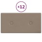 vidaXL Paneles pared 12 uds cuero sintético capuchino 30x15 cm 0,54 m²
