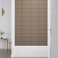 vidaXL Paneles pared 12 uds cuero sintético capuchino 30x15 cm 0,54 m²