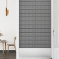 vidaXL Paneles de pared 12 uds cuero sintético gris 60x15 cm 1,08 m² vidaXL Paneles de pared 12 uds cuero sintético gris 60x15 cm 1,08 m²