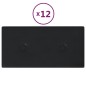 vidaXL Paneles de pared 12 uds cuero sintético negro 30x15 cm 0,54 m²