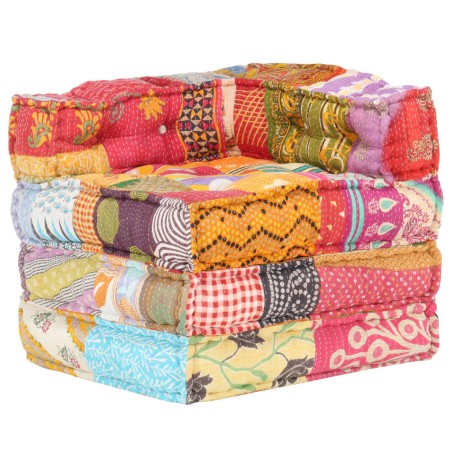 vidaXL Puf modular de tela patchwork