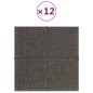 vidaXL Paneles de pared 12 uds tela gris oscuro 30x30 cm 1,08 m² vidaXL Paneles de pared 12 uds tela gris oscuro 30x30 cm 1,08 m²