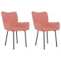 vidaXL Sillas de comedor 2 unidades terciopelo rosa vidaXL Sillas de comedor 2 unidades terciopelo rosa