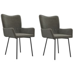 vidaXL Sillas de comedor 2 unidades terciopelo gris oscuro