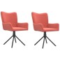 vidaXL Sillas de comedor giratorias 2 unidades terciopelo rosa