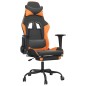 vidaXL Silla gaming masaje y reposapiés cuero sintético negro naranja vidaXL Silla gaming masaje y reposapiés cuero sintético negro naranja