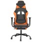vidaXL Silla gaming masaje y reposapiés cuero sintético negro naranja vidaXL Silla gaming masaje y reposapiés cuero sintético negro naranja