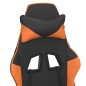 vidaXL Silla gaming masaje y reposapiés cuero sintético negro naranja vidaXL Silla gaming masaje y reposapiés cuero sintético negro naranja