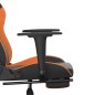 vidaXL Silla gaming masaje y reposapiés cuero sintético negro naranja vidaXL Silla gaming masaje y reposapiés cuero sintético negro naranja