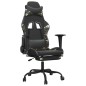 vidaXL Silla gaming masaje reposapiés cuero sintético negro camuflaje vidaXL Silla gaming masaje reposapiés cuero sintético negro camuflaje