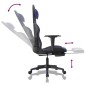 vidaXL Silla gaming de masaje y reposapiés cuero sintético negro azul vidaXL Silla gaming de masaje y reposapiés cuero sintético negro azul