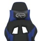 vidaXL Silla gaming de masaje y reposapiés cuero sintético negro azul vidaXL Silla gaming de masaje y reposapiés cuero sintético negro azul