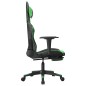 vidaXL Silla gaming de masaje y reposapiés cuero sintético negro verde vidaXL Silla gaming de masaje y reposapiés cuero sintético negro verde