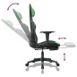 vidaXL Silla gaming de masaje y reposapiés cuero sintético negro verde vidaXL Silla gaming de masaje y reposapiés cuero sintético negro verde