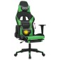 vidaXL Silla gaming de masaje y reposapiés cuero sintético negro verde vidaXL Silla gaming de masaje y reposapiés cuero sintético negro verde