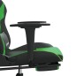 vidaXL Silla gaming de masaje y reposapiés cuero sintético negro verde vidaXL Silla gaming de masaje y reposapiés cuero sintético negro verde