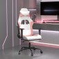 vidaXL Silla gaming masaje y reposapiés cuero sintético blanco y rosa vidaXL Silla gaming masaje y reposapiés cuero sintético blanco y rosa
