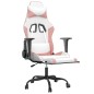 vidaXL Silla gaming masaje y reposapiés cuero sintético blanco y rosa vidaXL Silla gaming masaje y reposapiés cuero sintético blanco y rosa