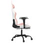 vidaXL Silla gaming masaje y reposapiés cuero sintético blanco y rosa vidaXL Silla gaming masaje y reposapiés cuero sintético blanco y rosa