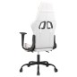 vidaXL Silla gaming masaje y reposapiés cuero sintético blanco y rosa vidaXL Silla gaming masaje y reposapiés cuero sintético blanco y rosa