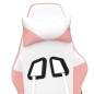 vidaXL Silla gaming masaje y reposapiés cuero sintético blanco y rosa vidaXL Silla gaming masaje y reposapiés cuero sintético blanco y rosa