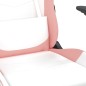 vidaXL Silla gaming masaje y reposapiés cuero sintético blanco y rosa vidaXL Silla gaming masaje y reposapiés cuero sintético blanco y rosa