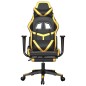 vidaXL Silla gaming masaje y reposapiés cuero sintético negro dorado vidaXL Silla gaming masaje y reposapiés cuero sintético negro dorado