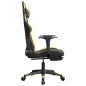 vidaXL Silla gaming masaje y reposapiés cuero sintético negro dorado vidaXL Silla gaming masaje y reposapiés cuero sintético negro dorado
