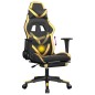 vidaXL Silla gaming masaje y reposapiés cuero sintético negro dorado vidaXL Silla gaming masaje y reposapiés cuero sintético negro dorado