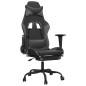 vidaXL Silla gaming de masaje y reposapiés cuero sintético negro gris vidaXL Silla gaming de masaje y reposapiés cuero sintético negro gris