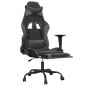 vidaXL Silla gaming de masaje y reposapiés cuero sintético negro gris vidaXL Silla gaming de masaje y reposapiés cuero sintético negro gris