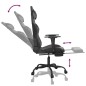 vidaXL Silla gaming de masaje y reposapiés cuero sintético negro gris vidaXL Silla gaming de masaje y reposapiés cuero sintético negro gris